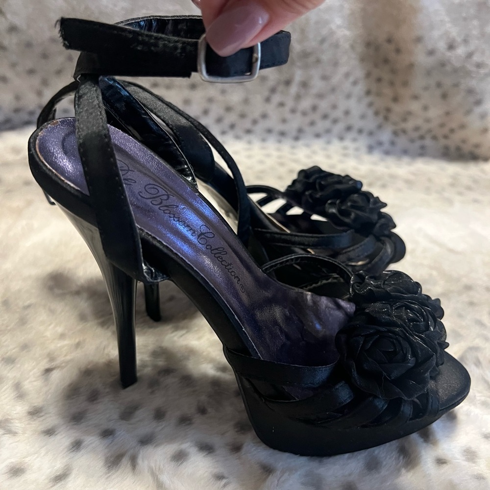 Black rose heels